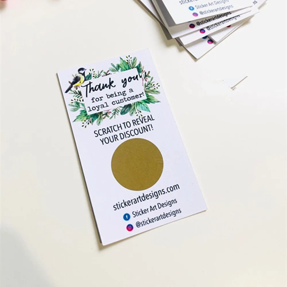 Personalize THANK YOU for being a loyal customer Scratch off Cards, Fun Packaging Supplies, Custom Text Social Media Card