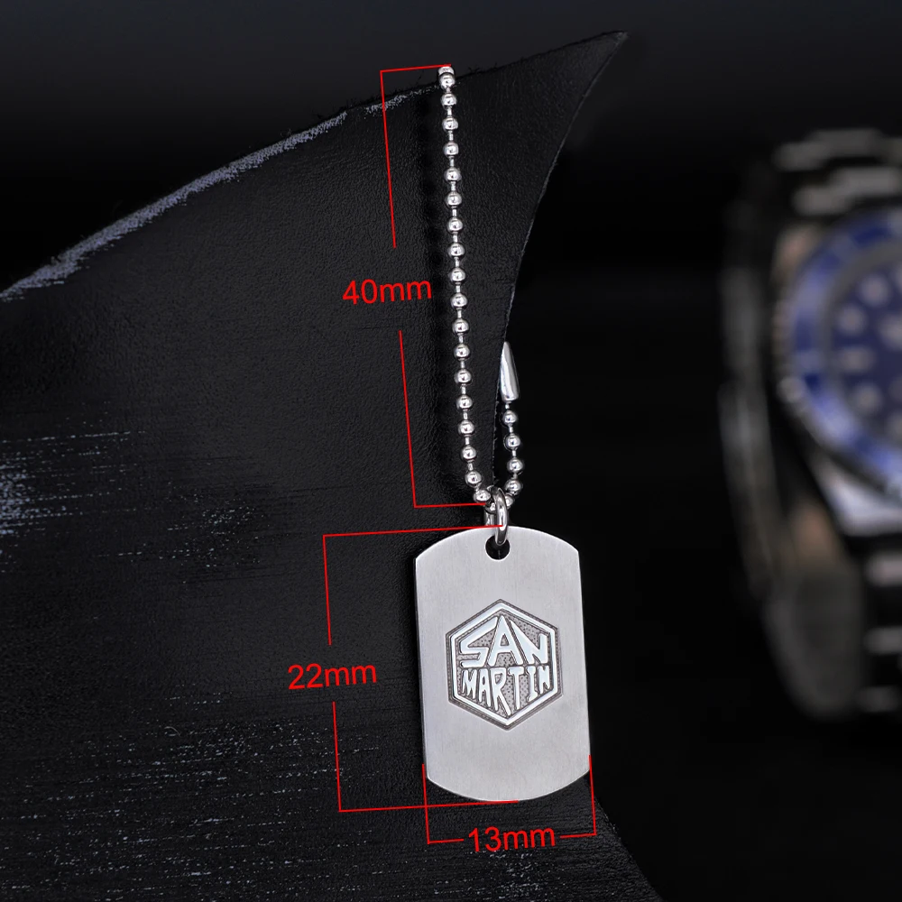 San Martin 2021new Fashion Keychain Necklace Pendant Watch Parts Stainless Steel Metal Tag Brand Peripheral Products