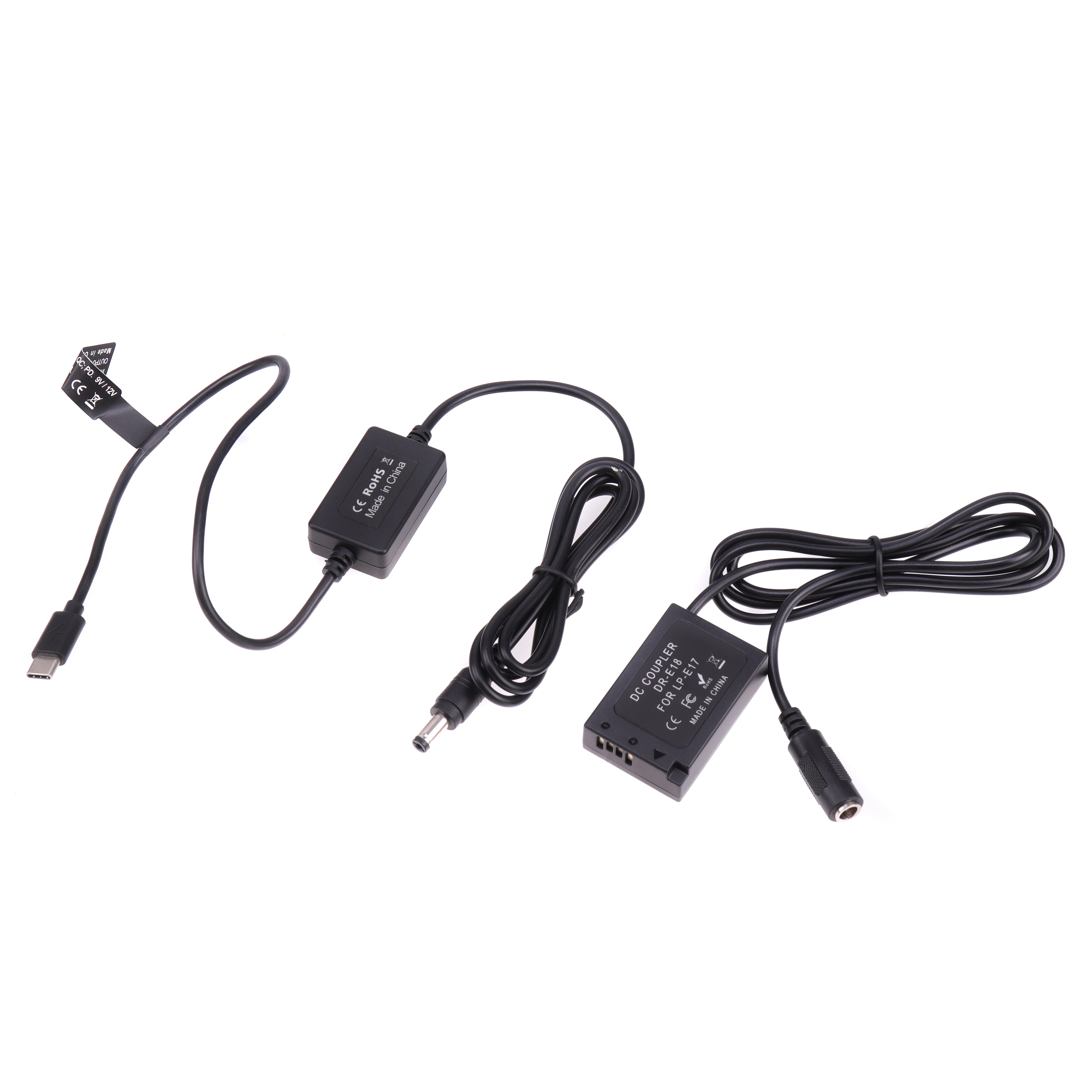 FOTGA Decoded LP-E18 Dummy Battery Adapter +Type C Cable for Canon RP 77D 200D 250D 750D 760D 800D 850D Rebel T6i T6s T7i T8i