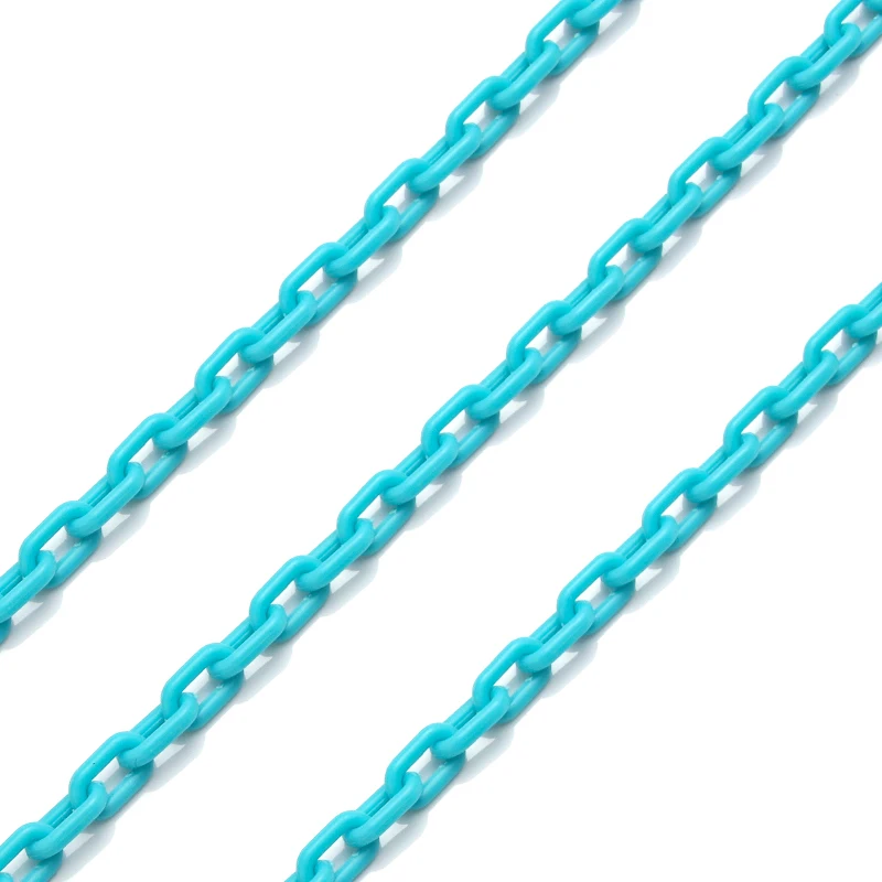 SAUVOO 5m Colorful Acrylic Link Chain Closed Soldered Cable Chain For Necklace Bracelet Making Plastic Chain Links 13.5x7.5mm