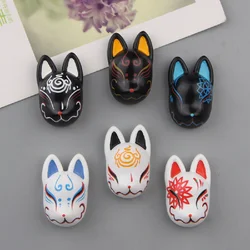 Japanese Fox Mask Miniature Figurines Cartoon Refrigerator Stickers Resin Fridge Magnet Crafts Home Decor Kitchen Accessories