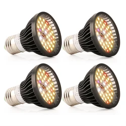 4pcs/lot 56 Led Grow Light E27 Full Spectrum Lamp For Hydroponics Cultivation Flowers Indoor Plants Growth Lighting