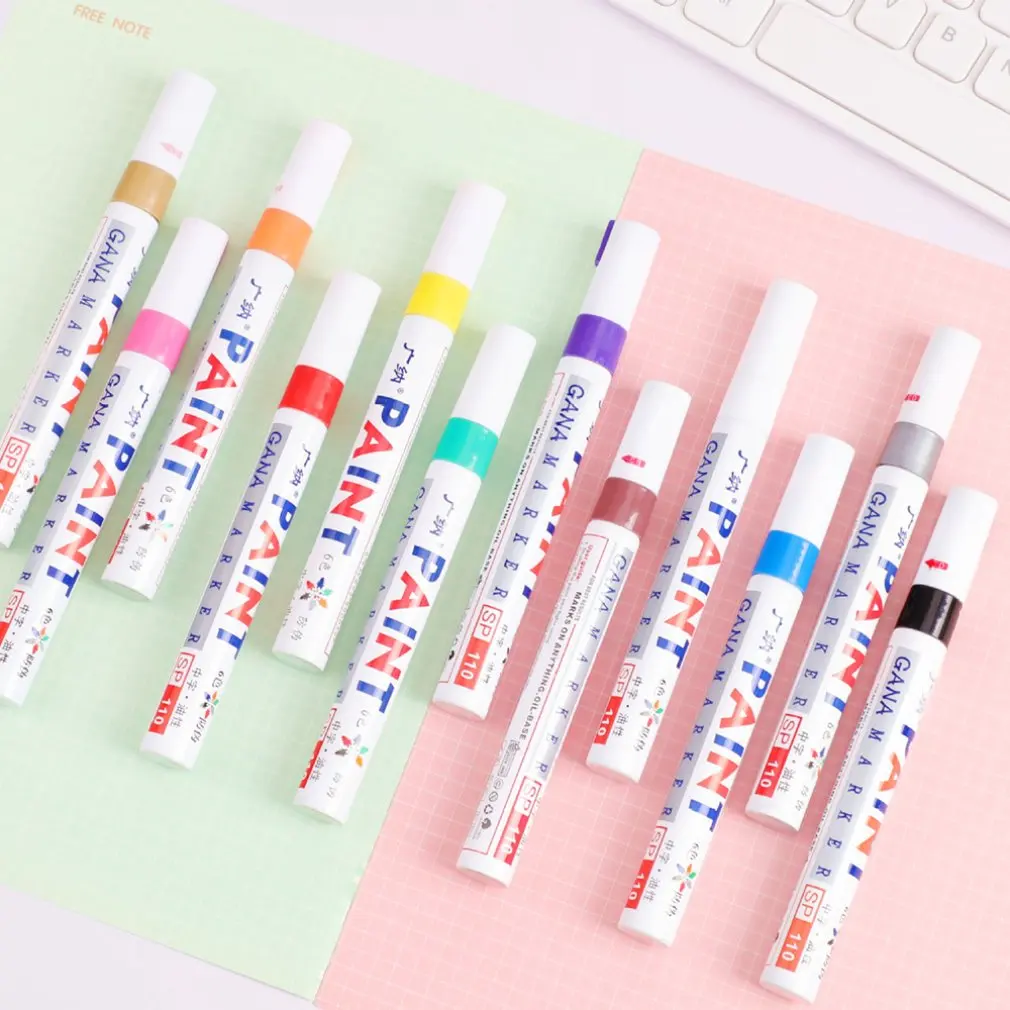 Kleurrijke Wit Waterdichte Rubber Permanente Verf Marker Pen Autoband Loopvlak Milieu Band Schilderij Dropshipping Alleen 1Pcs