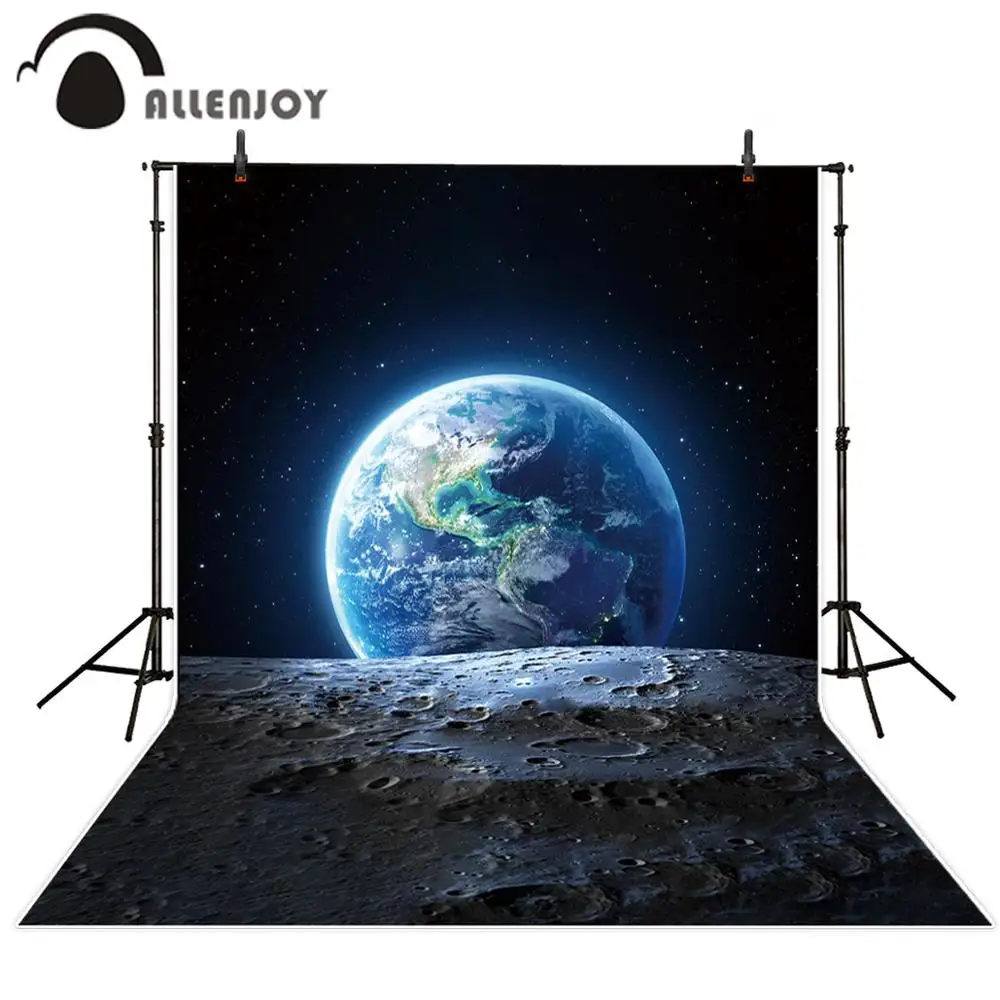 Allenjoy photography background space moon earth 3D view backdrop professional studio photo shoot photophone photocall photozone