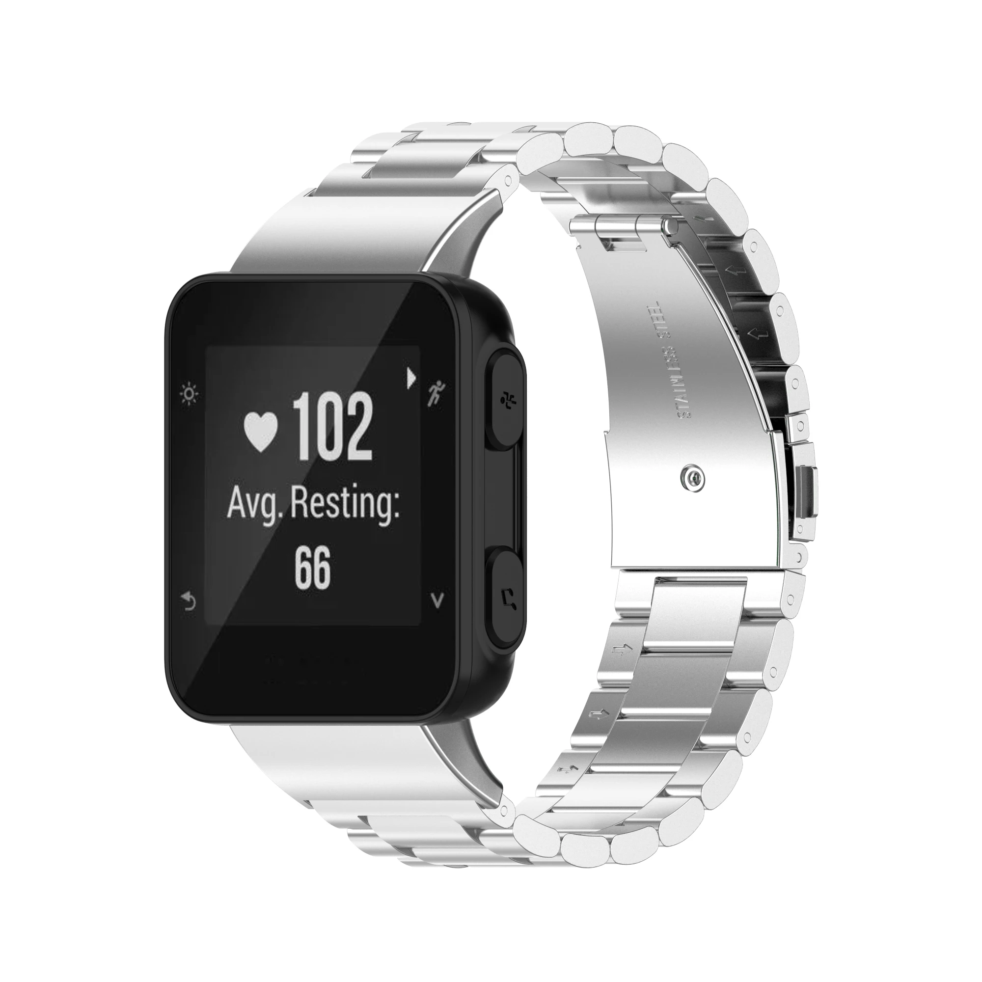 Cinturino per orologio in metallo in acciaio inossidabile "ata per Garmin Forerunner 35/30 Smart Watch cinturino di ricambio per Garmin Forerunner 30