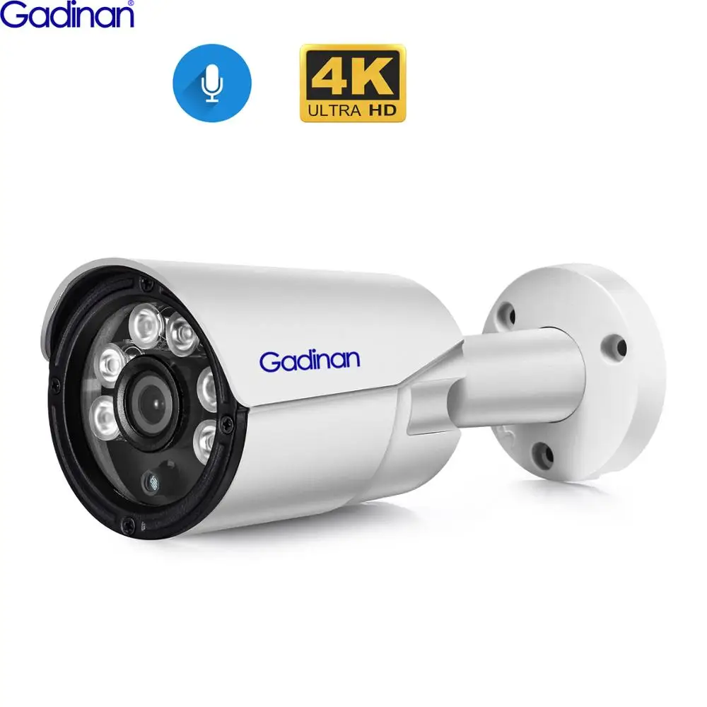 

Audio IP Camera 4K 8MP H.265+ 5MP 4MP Outdoor Street Bullet CCTV for POE NVR System Security Surveillance IR Metal Camera POE