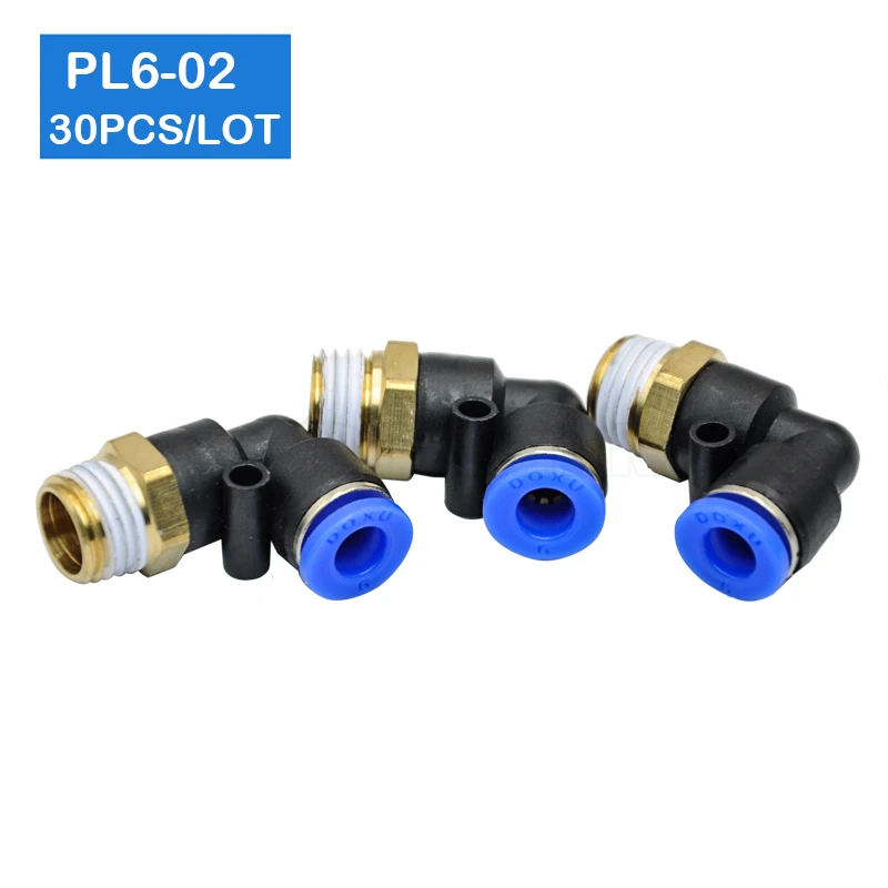 HIGH QUALITY 30 Pcs of PL6-02,  6mm Push In One Touch Connector 1/4