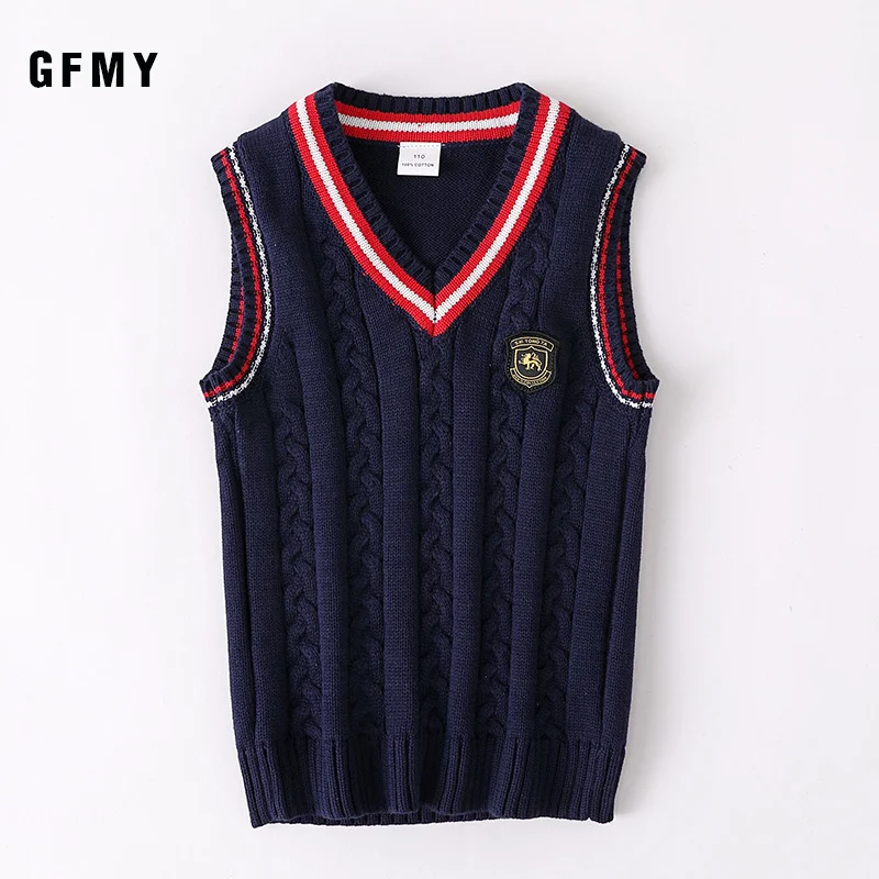 School Uniform Sweater For Women And Men College British Japanese JK V-Neck Girls Boys Vest Cotton Outerwear Knitting Waistcoat