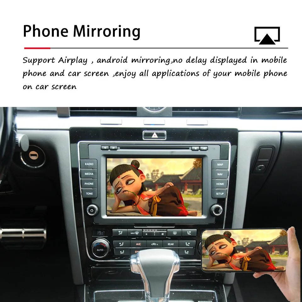 Wireless iPhone Apple CarPlay in RNS810 per Volkswagen Phaeton Android Auto Phone Mirroring Activator Unit