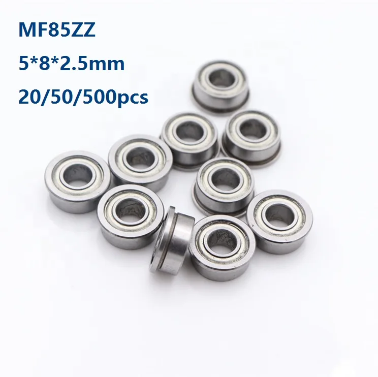 20pcs/50pcs/500pcs MF85ZZ MF85 ZZ MF85-ZZ Mini Flange Bearings 5x8x2.5mm Deep groove Ball Bearing Miniature 5*8*2.5mm