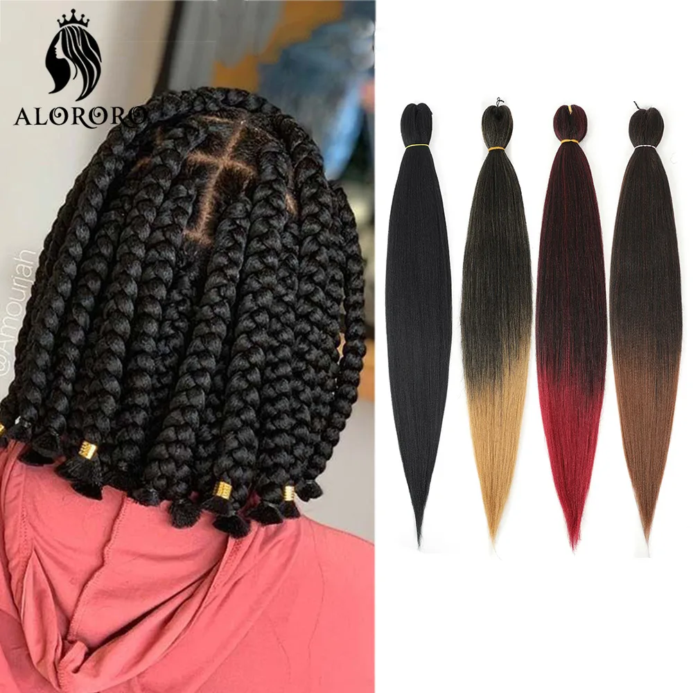 Pelo Largo y fácil de Kanekalon para trenzas Yaki, extensiones de cabello sintético de ganchillo, trenza Jumbo Box DIY