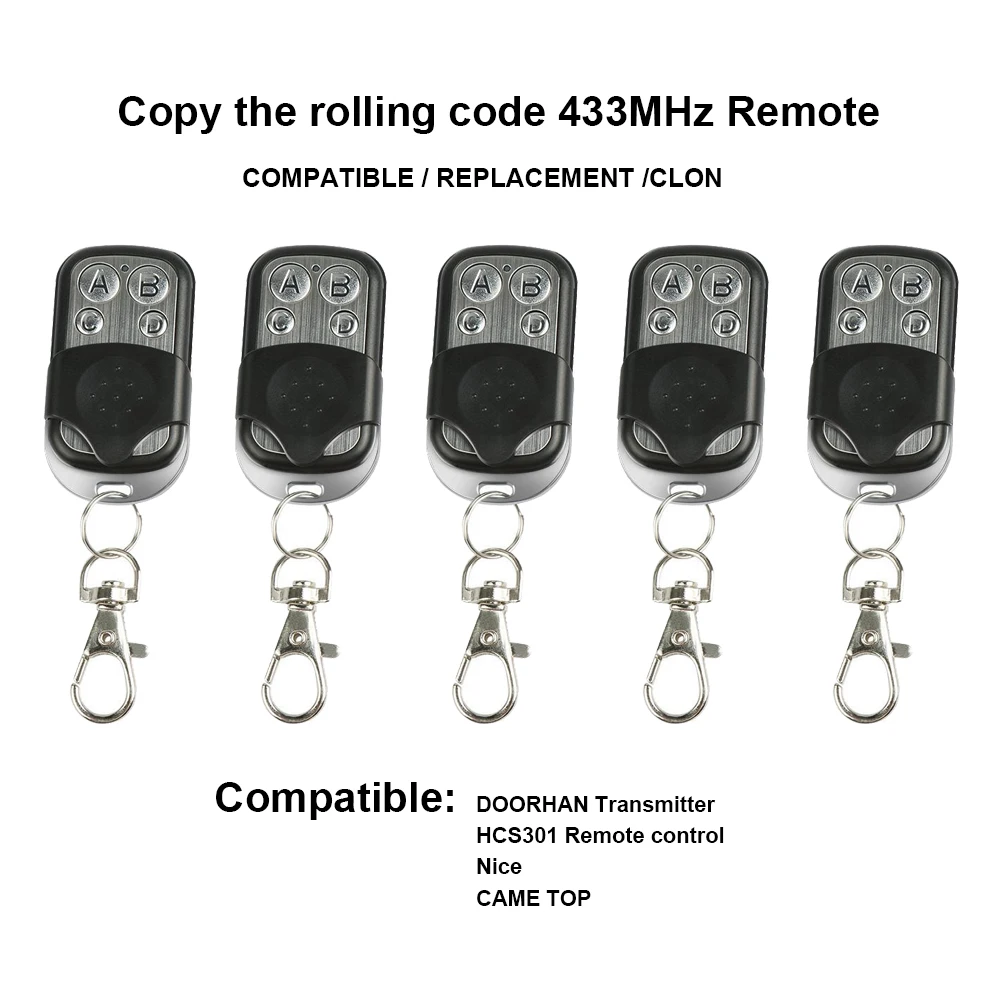 QIACHIP Copy Rolling Code 433MHz Remote Control Universal Remote Control Clone Code Car Garage Door Key