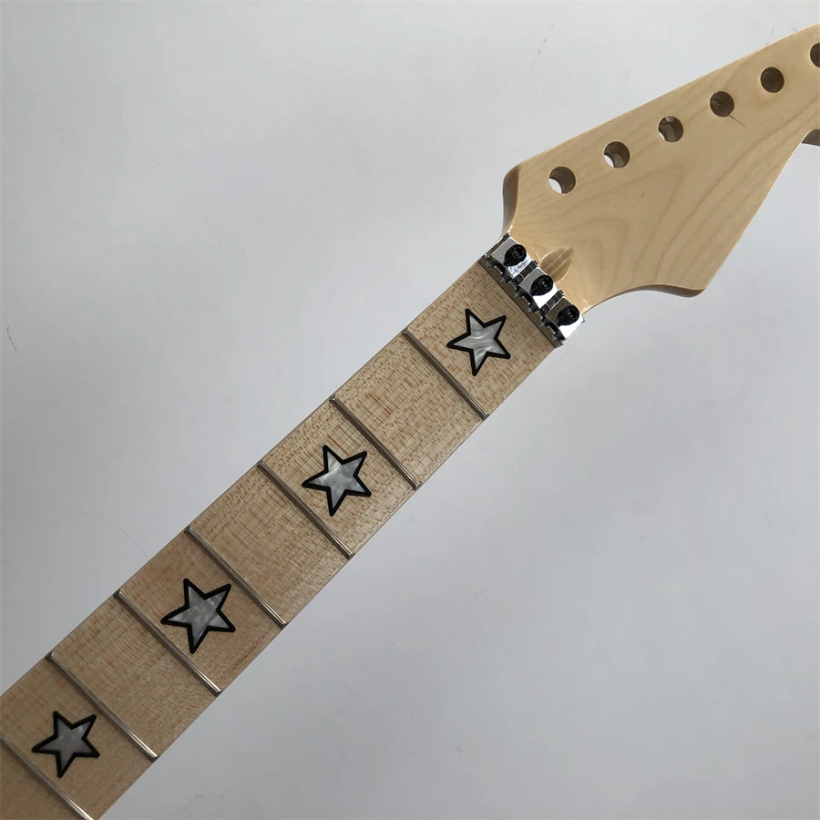 

New Electric Guitar Neck Maple 24 Fret 25.5inch Fingerboard Star Inlay Lock nut Gloss