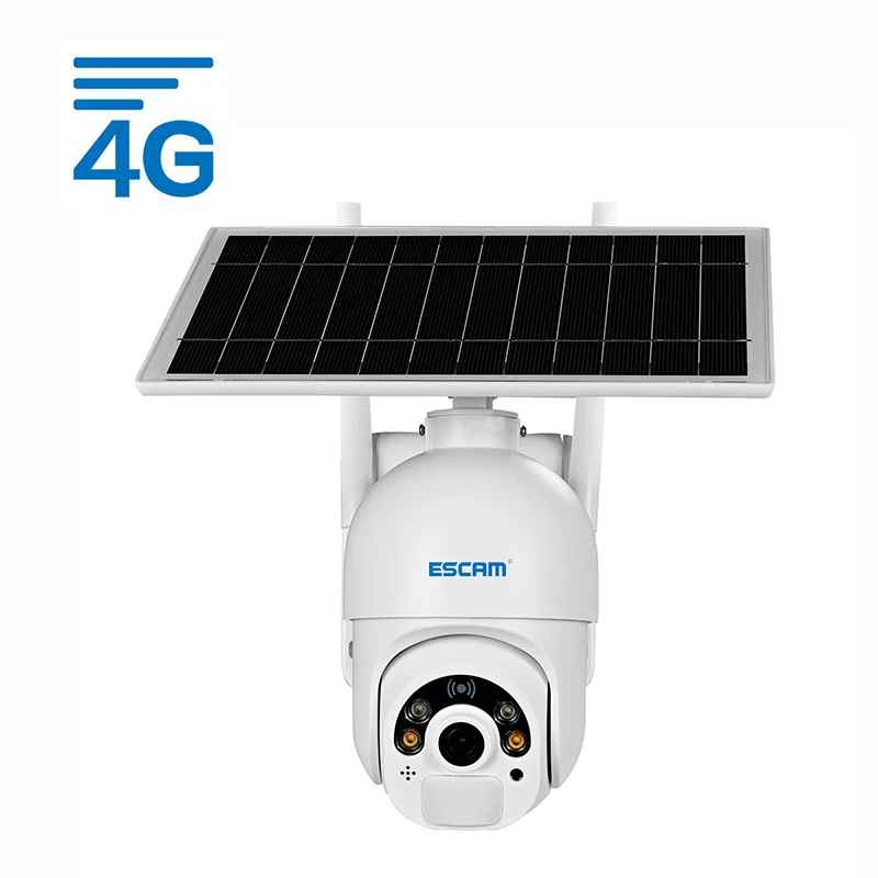 ESCAM QF450 1080P Cloud Storage 4G Battery PIR Alarm Dome IP Camera With Solar Panel Full Color Night Vision Two Way Audio IP66