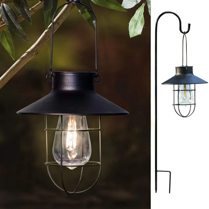 

Energy Saver-Solar Hanging Lanterns Vintage Outdoor Waterproof Solar Light with Warm LED Bulbs Garden Yard Patio Pathway Xmas