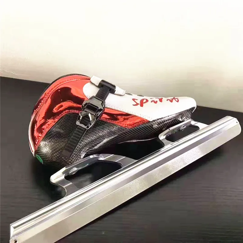 Ice Skating Sepatu Untuk Es Tanah Inline Skates Patines Besar Trek Balap Ski 62 HRC Es Blade Pisau 380 410 430 Serat Karbon