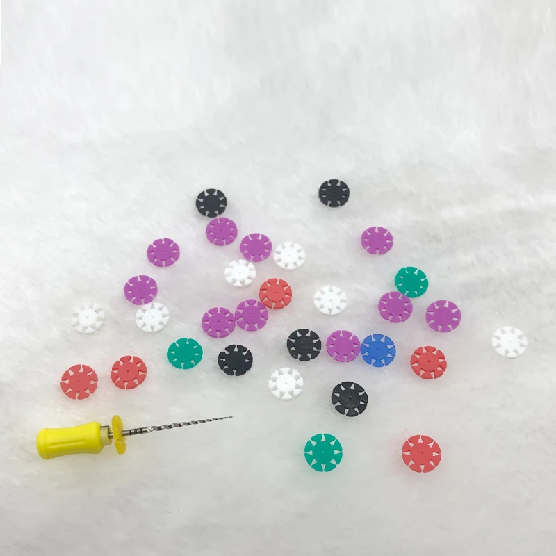 200Pics Teeht  Dental Endo Files Flower Stoppers Disinfection Marking Circle  Ring  Counting Sheets Dentistry  Dentist Tools