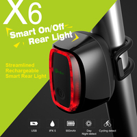 Meilan X6 Smart Wireless Bike Light Rear Laser Lantern USB Charge Cycling Safety Warning Led Bike Taillights Accessories