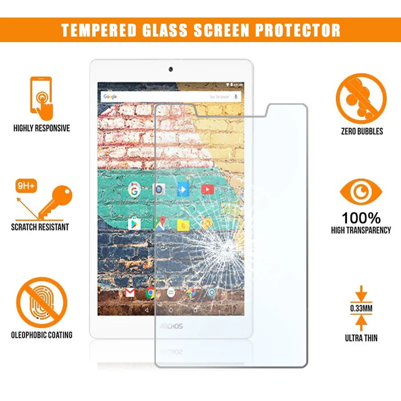 Tablet Tempered Glass Screen Protector Film Cover for Archos 79b Neon Full Screen Anti-Scratch Explosion-Proof Screen 9H