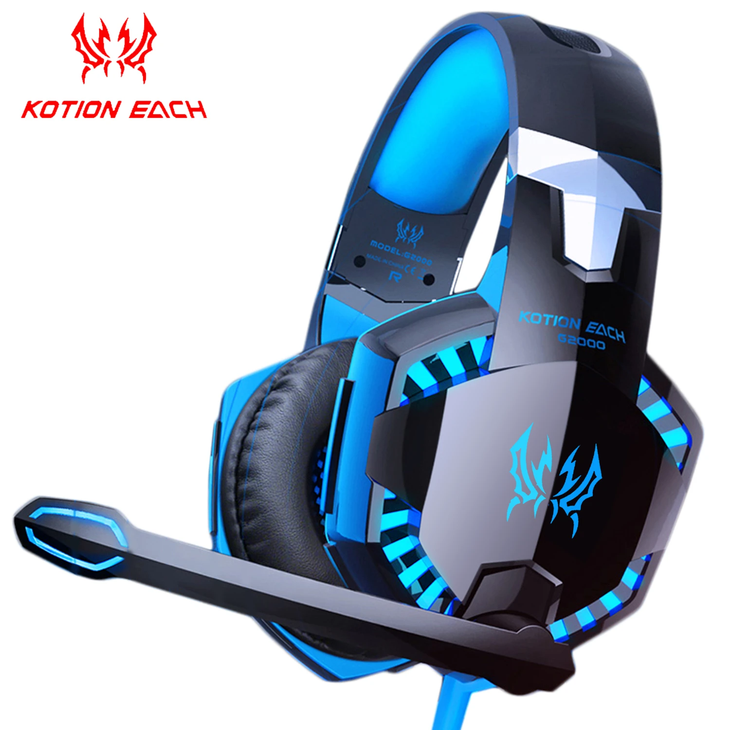 Wired Gaming Headset Gamer PC 3.5mm PS4 Headphones Surround Sound & HD Microphone Gaming Overear Laptop Tablet Gamer