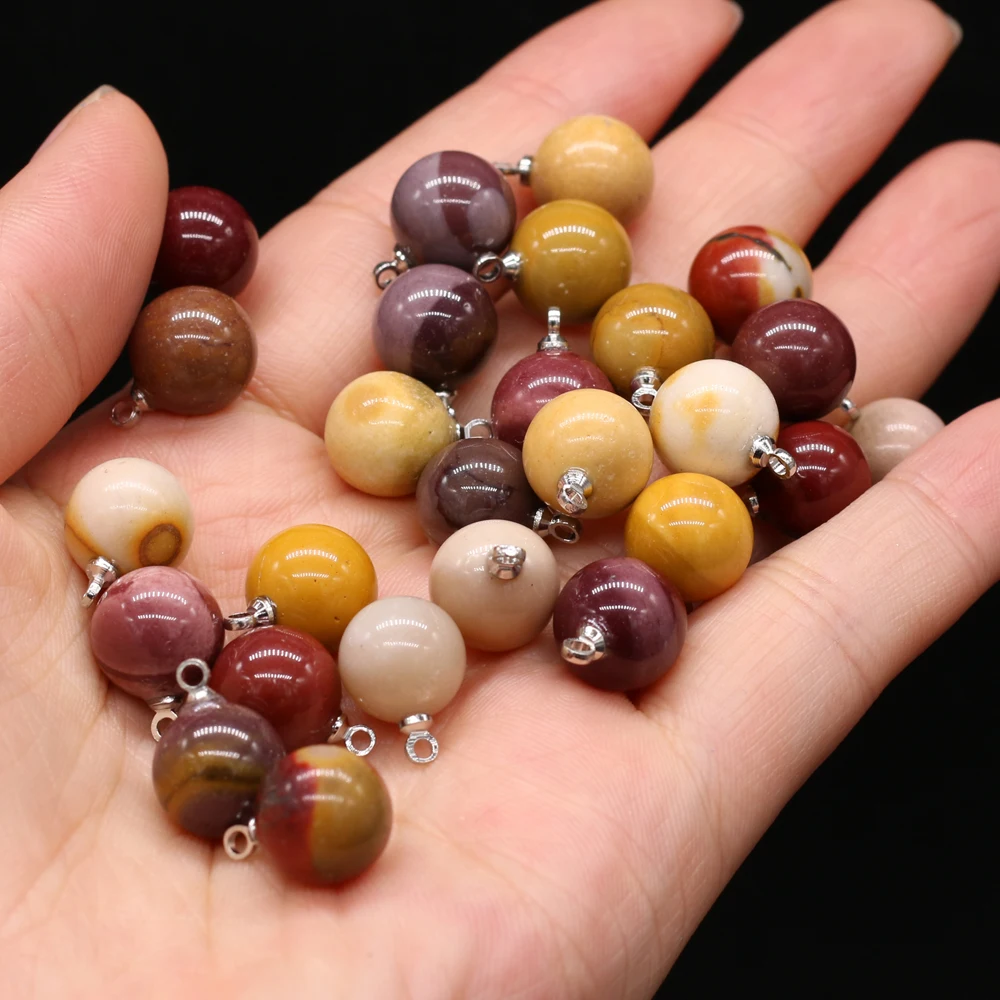 5pcs Natural Stone Agates Crystal Quartzs Damation Jaspers / Amethysts Pendant for Necklace Earring or Jewelry Making Size 10mm