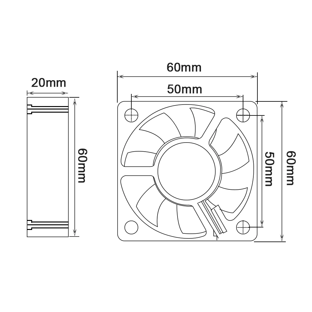 VORON 2.4 Fan kit 3PCS 60*60*20mm 24V& 1PC 4020 24V Blower Fan & 1pc 4010 24V With 2 Pin Dupont Wire