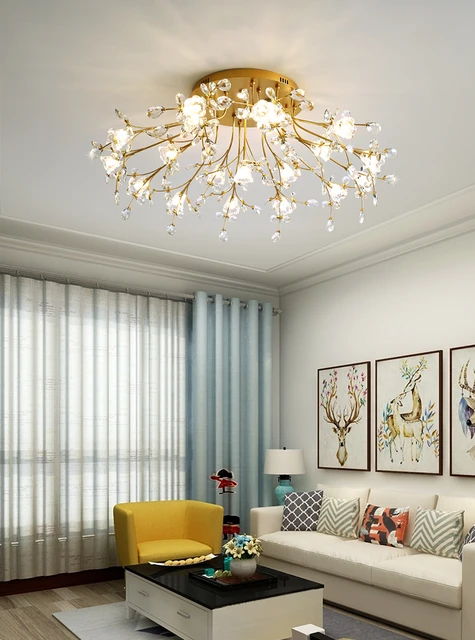Led Crystal Ceiling Lights Bedroom Modern Ceiling Lamp Decoration Indoor Lighting Flush Mounted For Living Room Ceiling Lamps Ceiling Lights AliExpress
