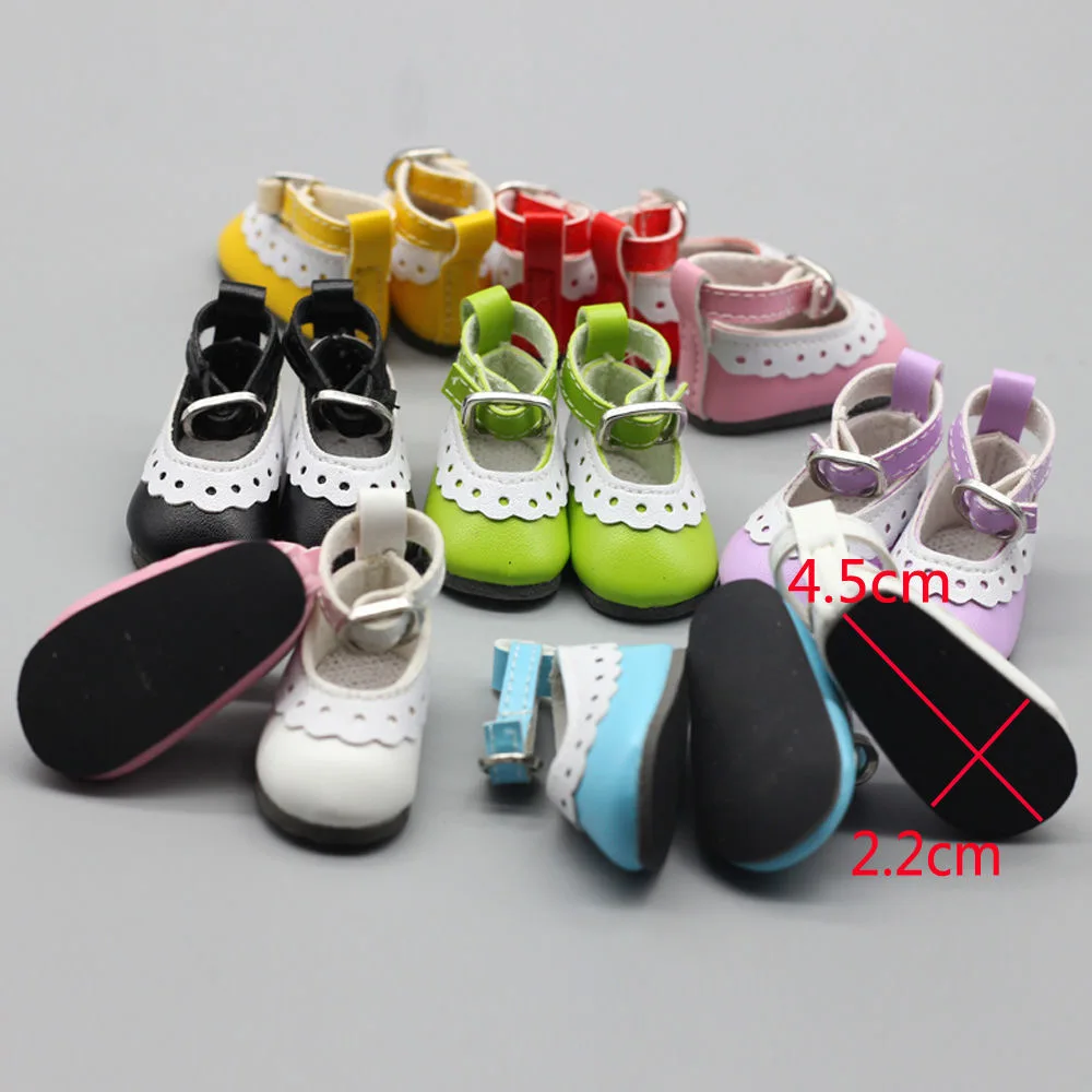 1/6 BJD Doll Shoes With 6 Differents Color Fashion Leather Shoes Fit 10-12 Inch Doll Handmade Mini Shoes Accessories Toy Gift