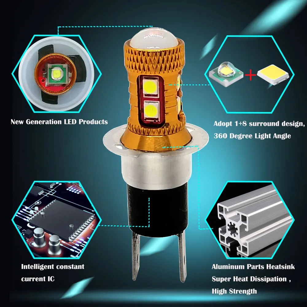 مصباح ضباب للسيارة H3C ، مصباح أمامي فائق السطوع 3030 8SMD ، 12 فولت ، 1200LM ، ضوء النهار ، القيادة ، لمبة السيارة ، أبيض 6500k ، 2 قطعة #3