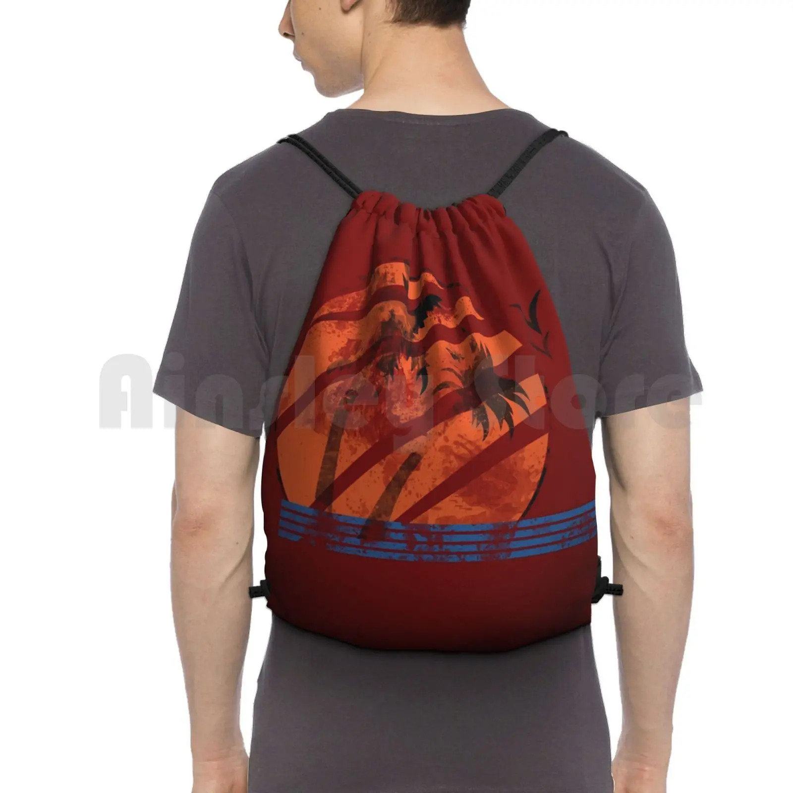 Scarred Sunset Backpack Drawstring Bags Gym Bag Waterproof The Last Of Us Ellies Ellie Tlou Naughty Dog Gaming Video