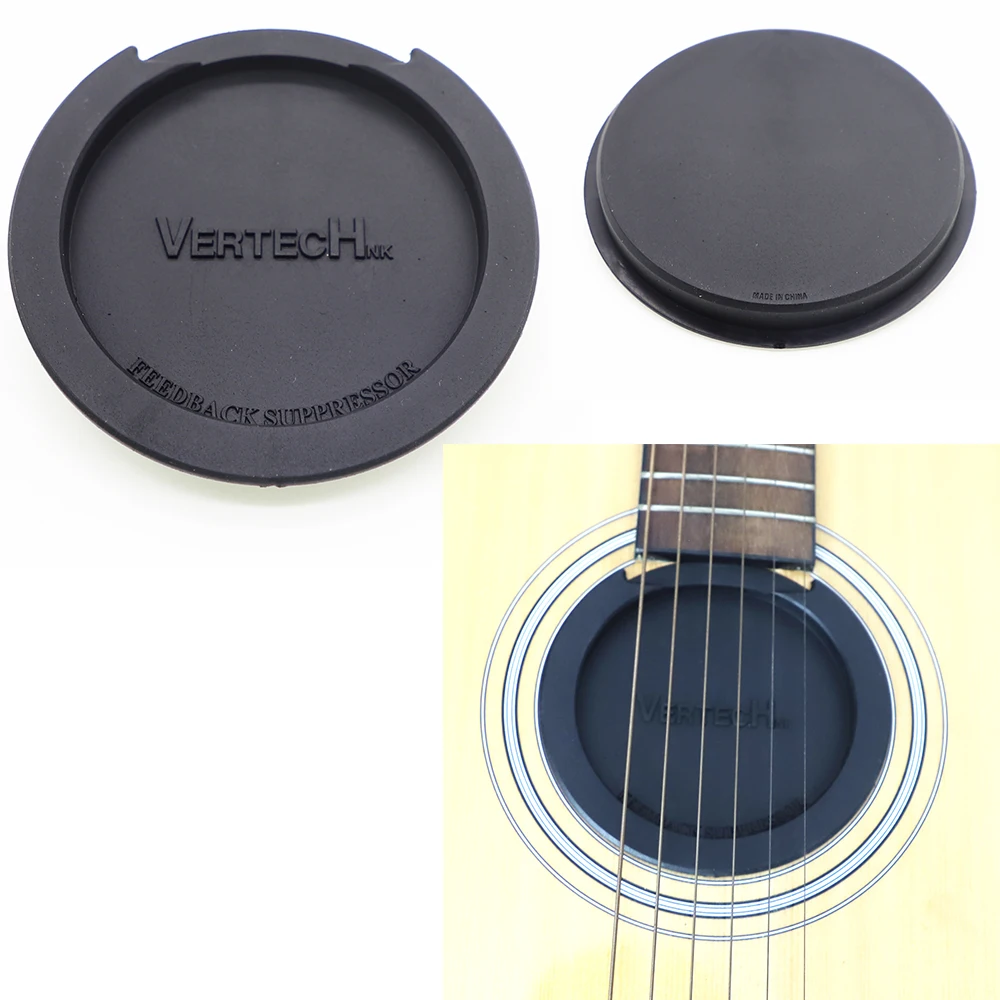 2pcs 100mm Guitar Soundhole Cover Black Sound Hole Protector Rubber for EQ Acoustic Folk Guitars