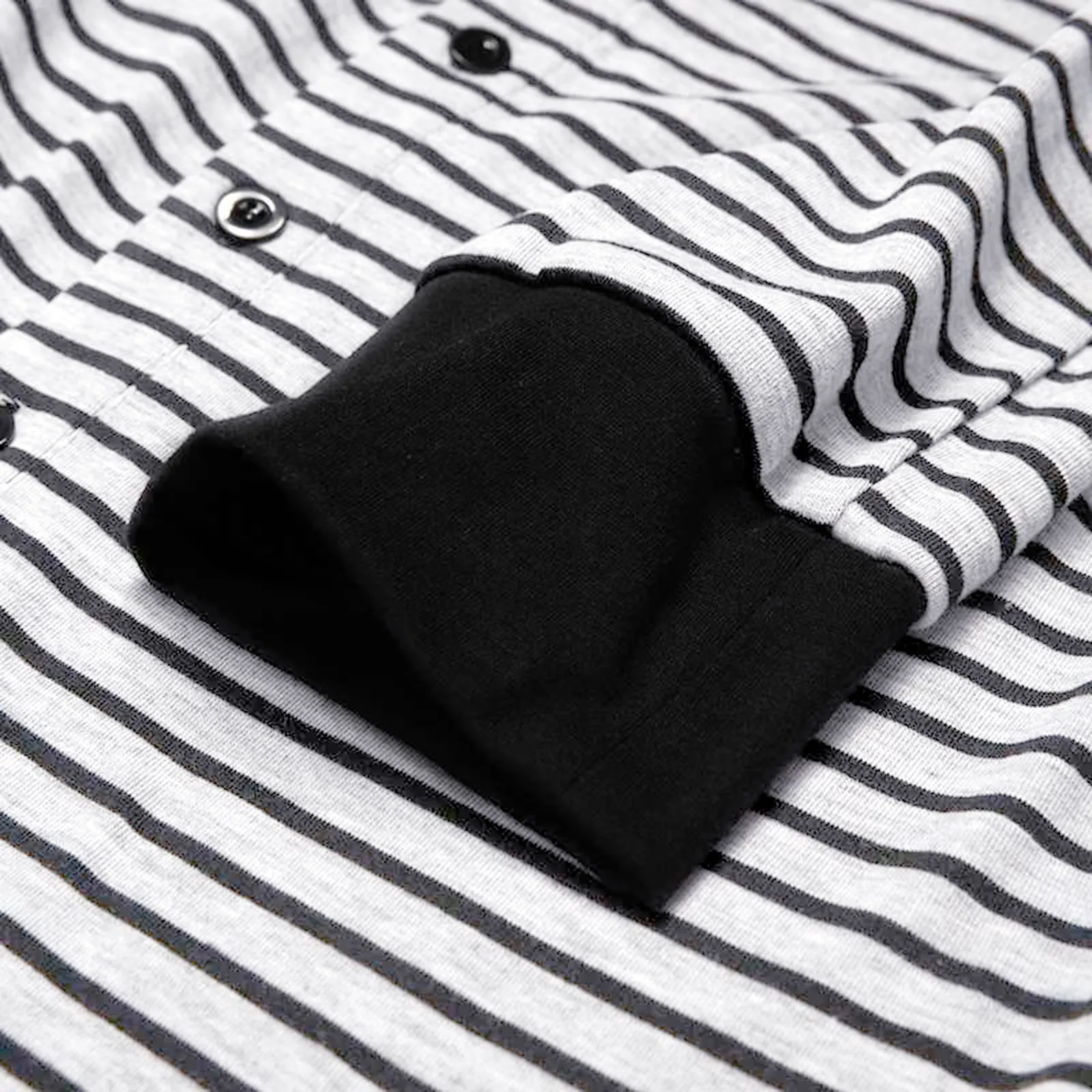 Men Casual Striped Long Pajamas Punk Style Pockets Pants Slim Long Sleeve Rompers Men Jumpsuit Pajamas Homewear