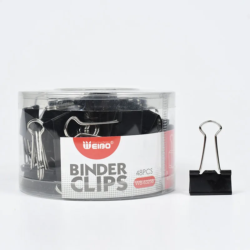 

6325B Metal Binder Clips Black 25/45mm Home Office Books File Organizer Food ClipsStrong clamping force Easy classification