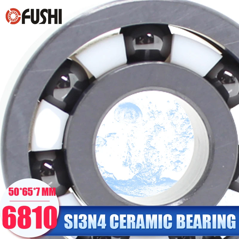 

6810 Full Ceramic Bearing ( 1 PC ) 50*65*7 mm Si3N4 Material 6810CE All Silicon Nitride Ceramic 6810 Ball Bearings