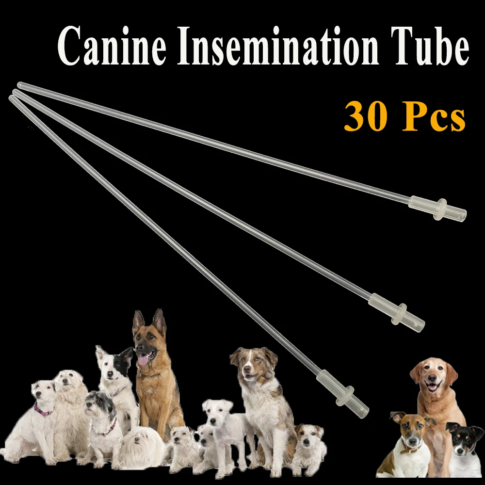 30PCS Disposable Semen Injection Sheep Goat Canine Clinic Pipe Dog Artificial Insemination Tube Catheter Plastic Veterinary Tool