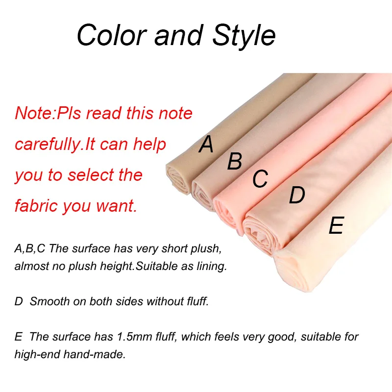 50*150cm Skin Fleece Fabric Plush Fabric for Doll Sewing Patchwork    Quilting Flesh Tissue Doll Toys Plush Fabric DIY Handmade