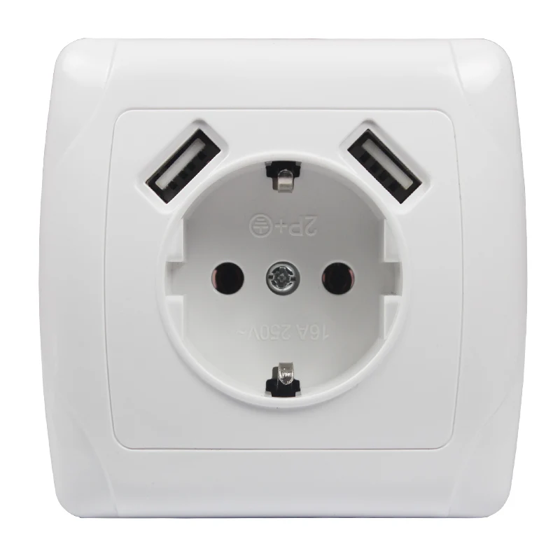 Wall USB Socket Smart Outlet Double USB Port 5V 2A Usb Fast enchufes para wall outlet usb outlet steckdose A010