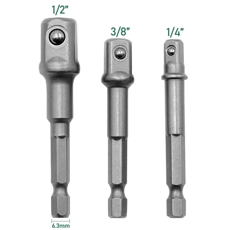 ประแจซ็อกเก็ตอะแดปเตอร์Socket Nut Driverชุด1/4 3/8 1/2นิ้วSocket Nut Driverขยายวงแขนประแจเครื่องมือฮาร์ดแวร์