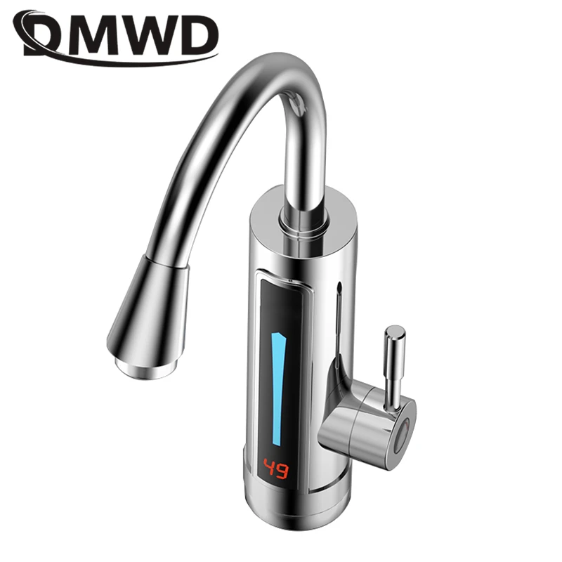 DMWD 3300W Electric kitchen instant heating faucet heater hot cold dual-use Tankless water quickly heating tap with LED display