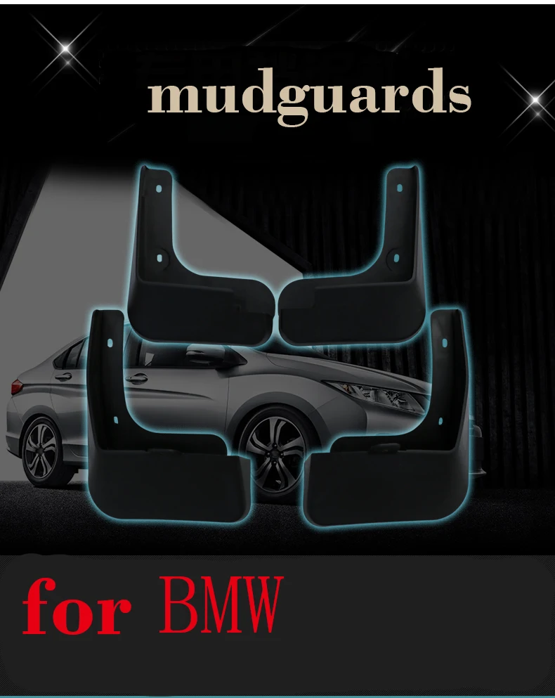 

Auto Front Rear Mud Flaps 4pcs for BMW X1 2016/2017/2018 Mudguards special car fender Mud Flaps Mudflaps