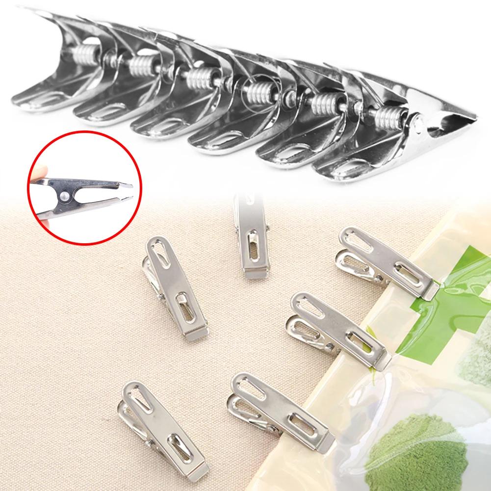 40 Chiếc Quần Áo Inox Chốt Kim Loại Kẹp Vớ Kẹp Quần Áo Quần Áo Đa Năng Chốt Móc Treo Quần Áo Kẹp Có Thể Rửa Được