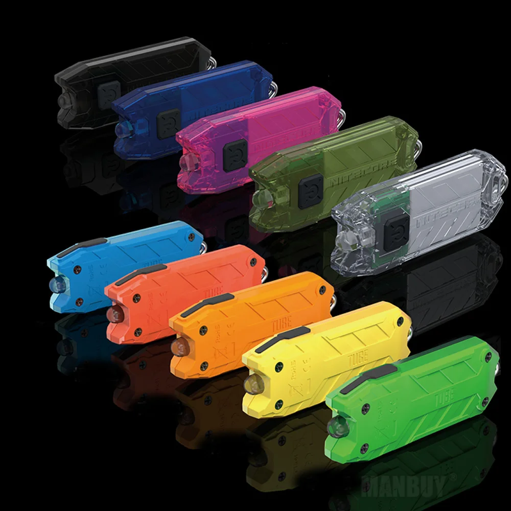 NITECORE Tube Portable Light Micro-USB Rechargeable EDC Pocket Flashlight Waterproof Mini Size weight 10 Colorful Key Lamp