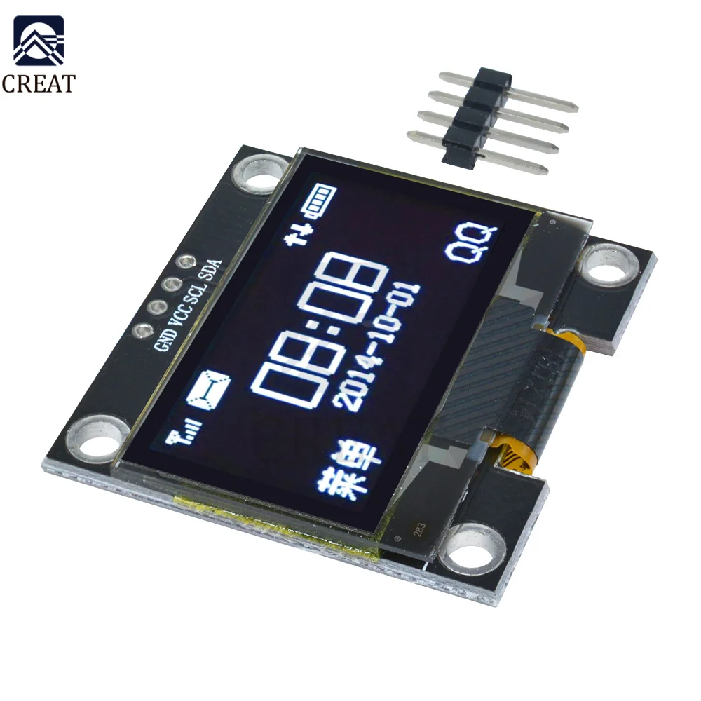 Imagem -02 - Módulo de Exibição Lcd Oled para Arduino Screen Board Branco Azul 128x64 4pin Iic I2c Serial Ssh1106 1.3