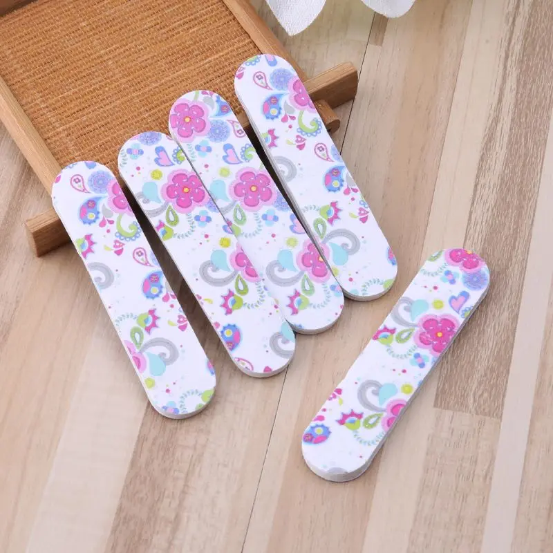 Mini Pro Nail Files Cute Round Double Sided Grit Nail Art Tips Tools Manicure