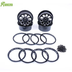 Lega di CNC Anteriore Posteriore Ruote Hub Kit con Beadlocks Anello Set Fit per 1/5 RICAMBI HPI ROFUN ROVAN KM BAJA 5B SS 5T Giocattoli di RC AUTO PARTI