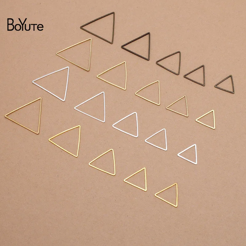 BoYuTe (100 Pieces /Lot) 15-17-20-24-29MM Metal Brass Geometric Triangle Connector Jump Rings DIY Jewelry Materials