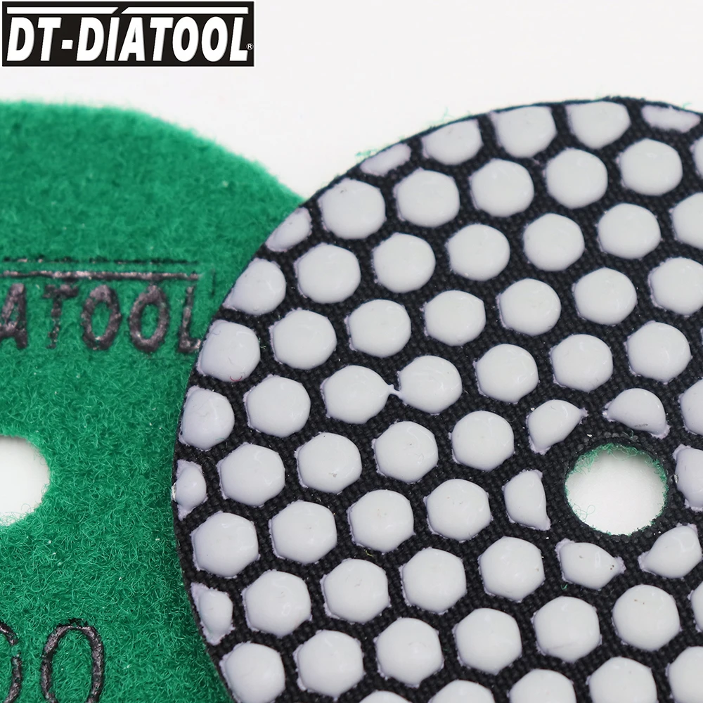 DT-DIATOOL 9 قطعة/pk الماس الراتنج السندات الرملي القرص ل الجرانيت الرخام الجاف مرنة ألواح التلميع ضياء 4 "/100 مللي متر إطارات لامعة