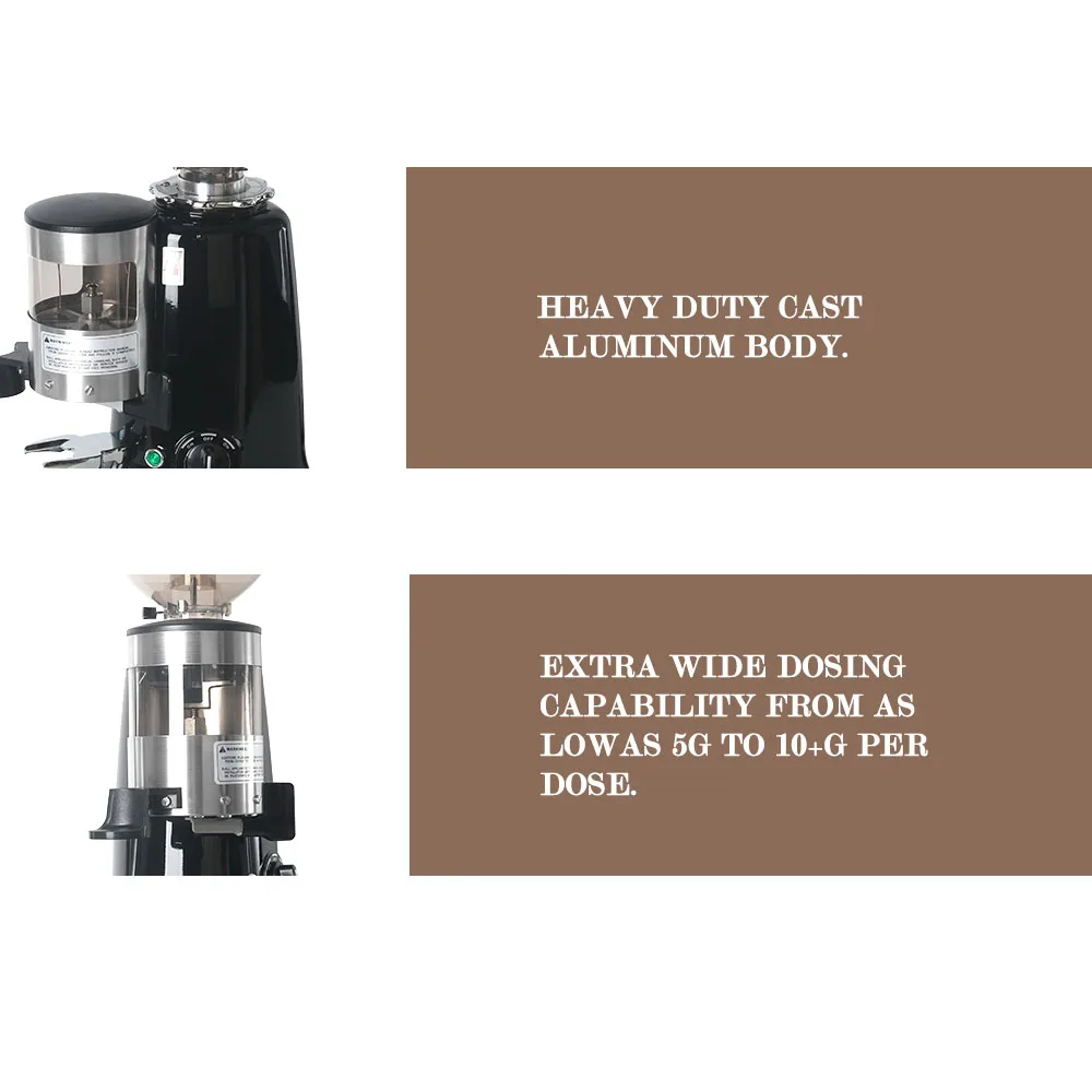 ITOP penggiling kopi 64MM penggiling datar 1.2Kg Hopper penyesuaian tanpa langkah kapasitas penggilingan 6-9kg/hr komersial perlengkapan Kafe