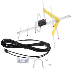 1pc Outdoor 100Mile Amplified 8 Yagi Antenna   TV 10dB Long Range UHF/VHF/FM  TV