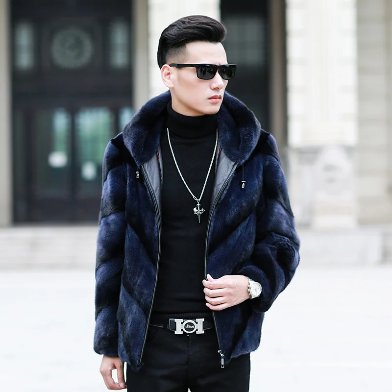 2020 Real Fur Coat Natural Mink Fur Coat Winter Jacket Men Clothes Mens Real Shearling Warm Outwear Veste Homme 2101 YY658